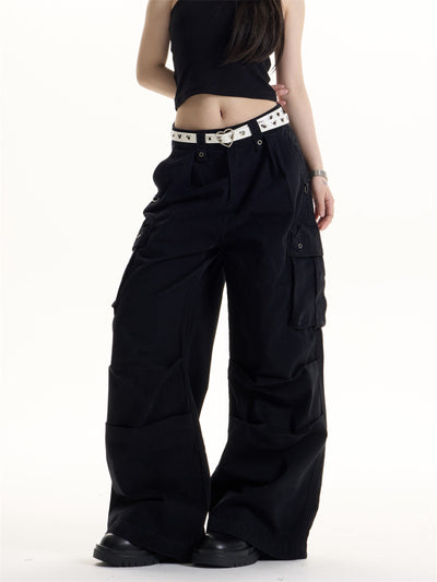 Pantalones Cargo Retro Americano Multi-bolsillos para Mujer - Image 6