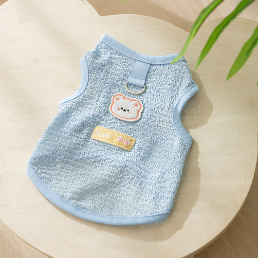 Ropa Transpirable para Mascotas con Diseño Calado y Parche de Osito - Image 6