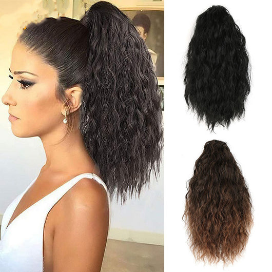 Extensiones de Cabello Rizado Invisible con Velcro - Peinado Voluminoso Tipo Maíz