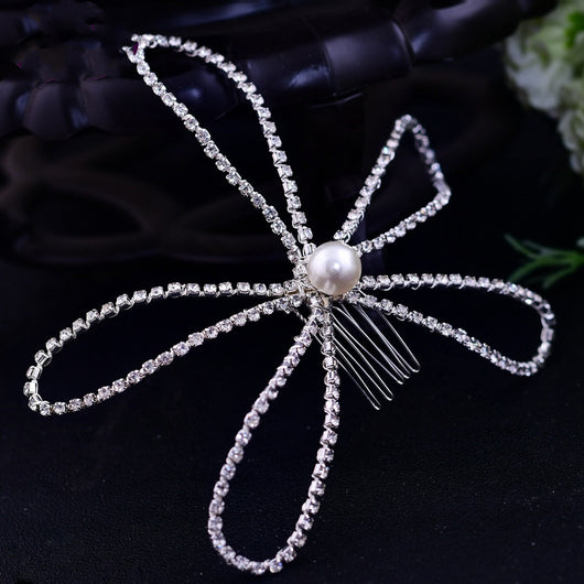 Tiara Nupcial de Cristal con Peine Elegante para Novia - Image 8