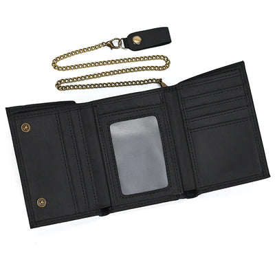 Billetera de Cuero Genuino para Hombre con Protección RFID y Cadena de Metal - Image 6