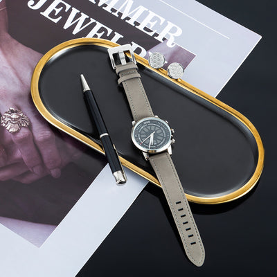 Set de 3 Piezas para Hombre: Reloj Deportivo Retro, Bolígrafo y Gemelos con Calendario - Image 10