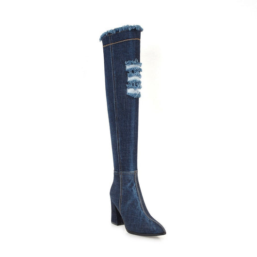 Botas de Denim con Punta Afilada para Mujer - Image 6