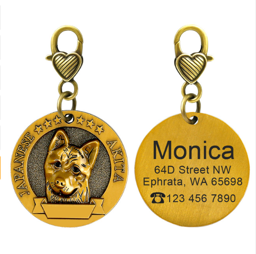Placa de Identidad Personalizada para Perros - Grabado Personalizado Antimaterial Bronce - Image 9