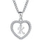 26-letter zircon heart necklace26-letter zircon heart necklace Plateado K