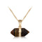 Natural stone short hexagonal pendant Tiger Stone