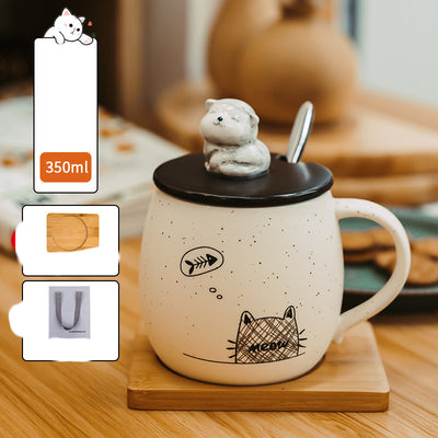 Taza de Cerámica con Tapa y Cucharilla para Café - Diseño Gato - Image 14