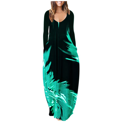 Vestido Largo Estampado Talla Grande con Mangas Largas - Image 12