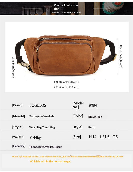 Bolsa Pecho Cuero Genuino Estilo Retro para Hombre - Image 22