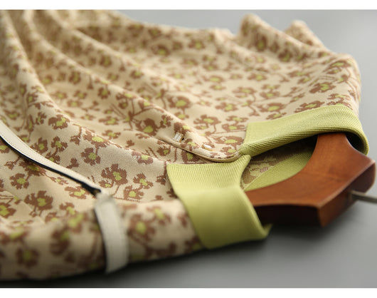 Vestido Polo Cuello Alto con Estampado Floral Pastoril - Image 18
