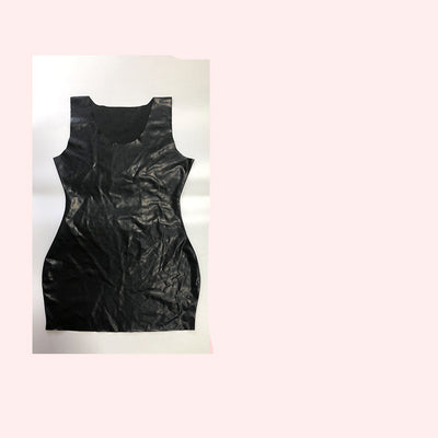 Falda Ajustada de Látex Negro Efecto Brillante - Image 2