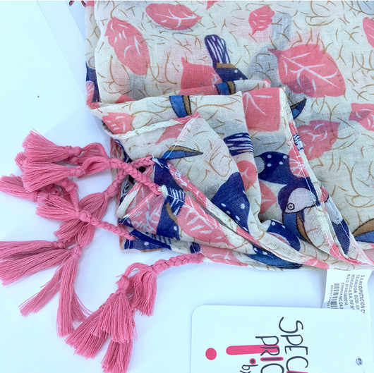 Pañuelo de Algodón con Estampado de Aves - Image 6