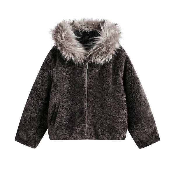 Chaqueta Retro Americana de Algodón con Forro Polar Cálido