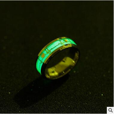 Anillo de Pareja Fibra de Carbono con Luz Luminosa