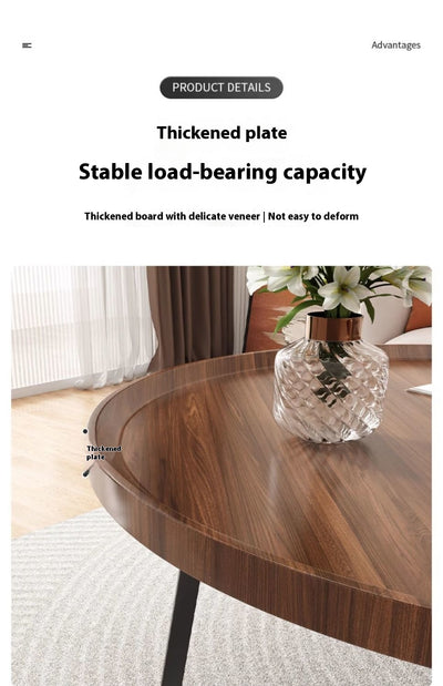 Mesa de Centro Redonda Madera Maciza Lujo Minimalista para Sala - Image 13