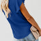 Blusa Elegante con Cuello en V, Botones y Mangas Fruncidas