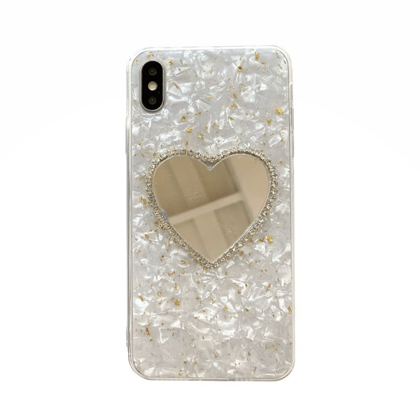 Funda para Celular con Patrón de Concha y Lámina Dorada