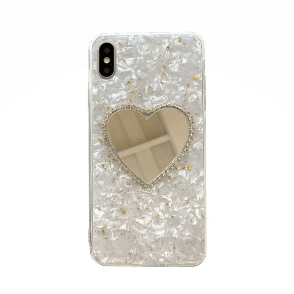 Funda para Celular con Patrón de Concha y Lámina Dorada