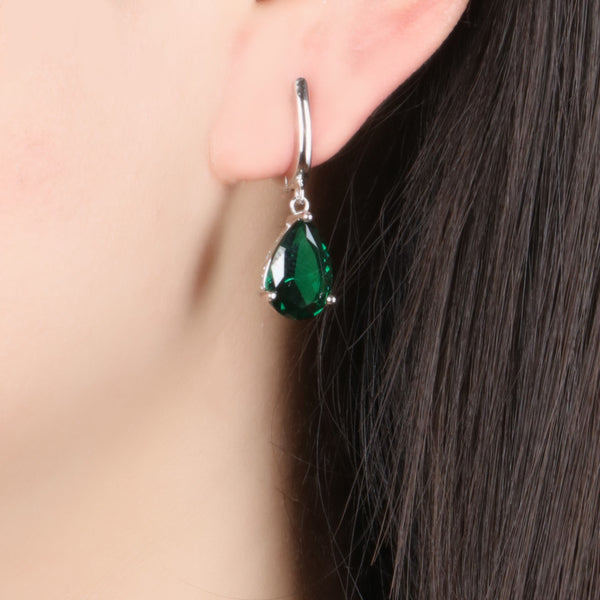 Aretes Esmeralda Verde Elegantes