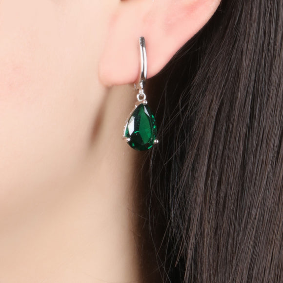 Aretes Esmeralda Verde Elegantes