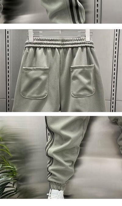 Pantalones Casuales Hombre Primavera-Verano con Rayas Verticales y Cintura Elástica - Image 12