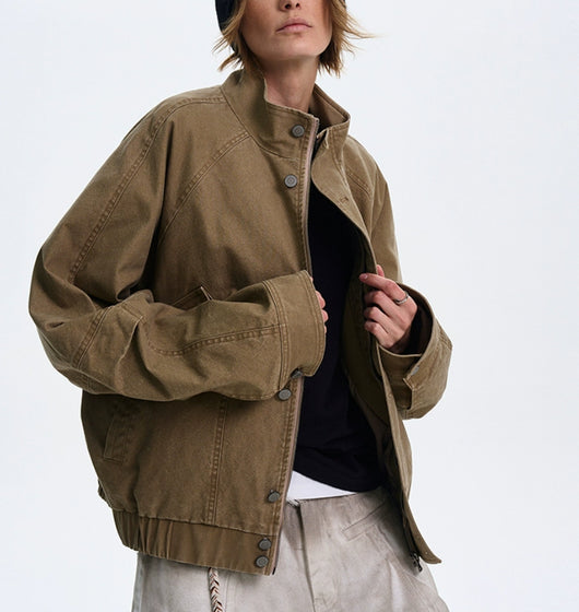 Chaqueta de Cuero Estilo Barn Americana con Bloque de Colores - Image 11