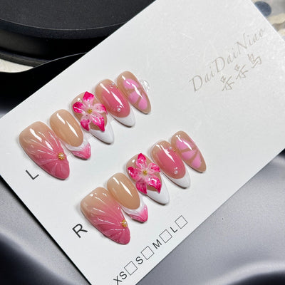Esmalte de Uñas Floral 3D Efecto Hielo Estilo Francés - Image 13