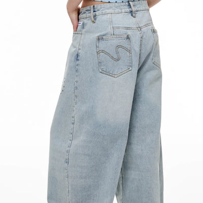 Jeans de Trabajo Pesado para Mujer con Detalles Vintage Estampados - Image 17