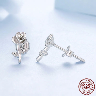 Aretes de Rosa Tridimensional en Plata 925 - Diseño Romántico para Mujer - Image 2