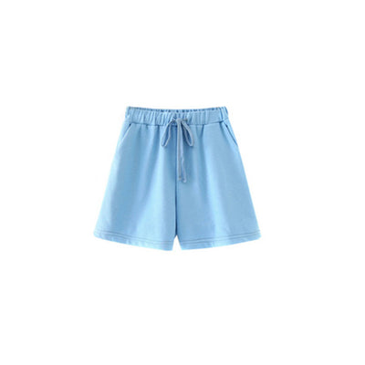 Conjunto de Buzo y Shorts Holgado de Cuello Redondo en Color Liso - Image 3