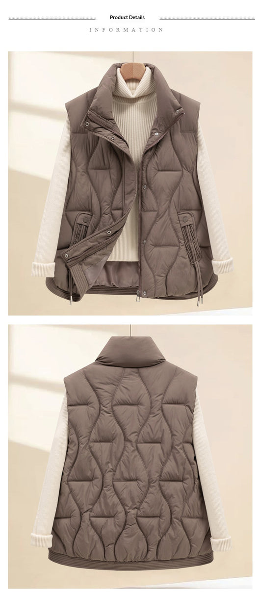 Chaleco Acolchado de Algodón para Invierno - Chaqueta Corta Térmica para Mujer - Image 11