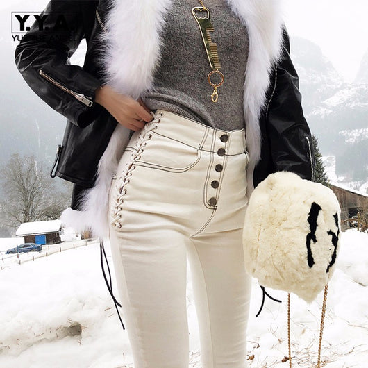Jeans Blancos con Cordón Ajustable - Comodidad y Estilo - Image 13