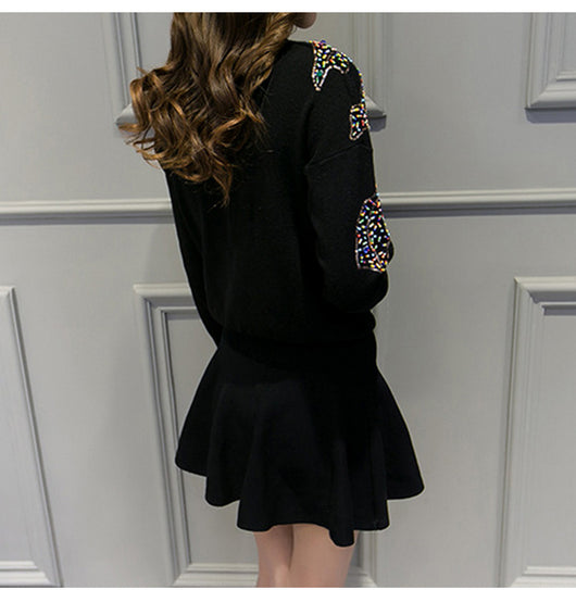 Suéter Tejido a Mano con Bordado de Diamantes - Blusa Dorada para Mujer - Image 7