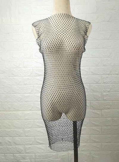 Traje de Baño Brillante con Diseño de Red de Pesca Tejida a Mano - Image 16