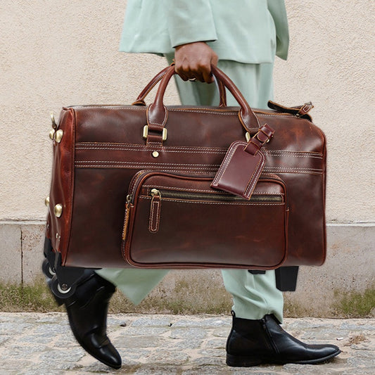 Bolsa de Viaje Retro en Cuero para Hombre