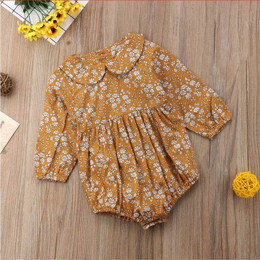 Pelele para Bebé Niña con Mangas Largas y Estampado Floral - Cierre en Espalda - Image 3
