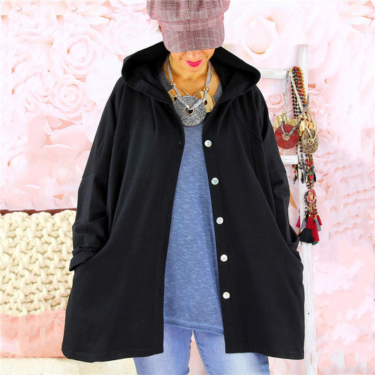 Abrigo Impermeable con Capucha para Mujer - Diseño Liso Elegante - Image 8