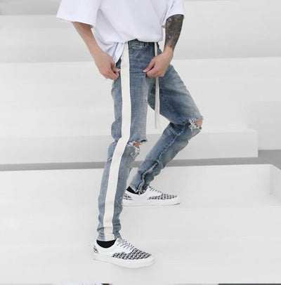 Jeans Slim Vintage con Rotos en Rodillas - Estilo Urbano Juvenil - Image 8