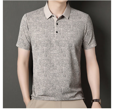 Camiseta Fresca de Seda de Hielo con Estampado Moderno para Hombre - Image 25