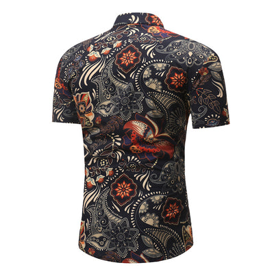 Camisa Floral de Manga Corta Casual - Image 3