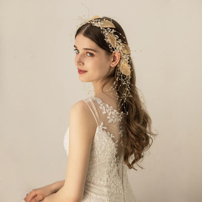 Diadema de Cristal Hoja Industrial Elegante - Image 2