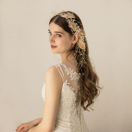 Diadema de Cristal Hoja Industrial Elegante - Image 2