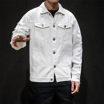 Chaqueta de Mezclilla Bordada Talla Grande para Hombre
