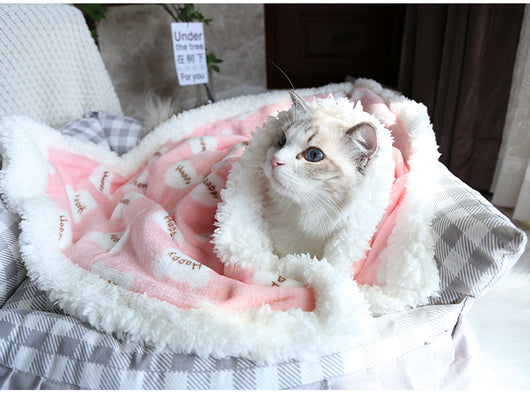 Manta térmica de lana de cordero para perros y gatos - Cojín suave de invierno - Image 11