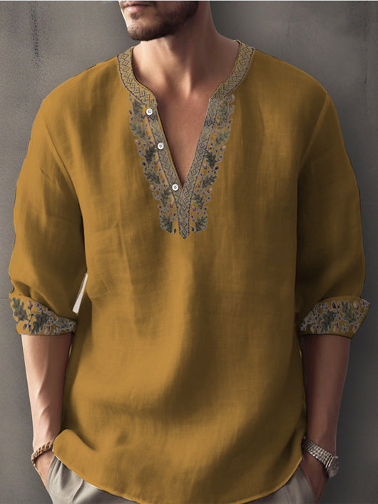 Camisa de Lino Bambú con Impresión 3D Digital de Manga Larga Estilo Europeo - Image 22