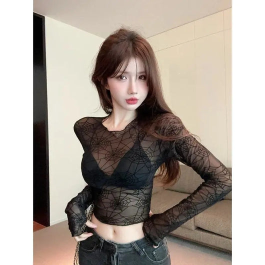 Blusa Semitransparente Ajustada Efecto Reductor para Mujer - Image 10