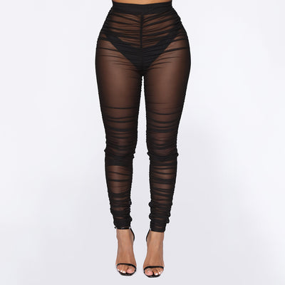 Leggings Plisados Transparentes con Malla - Image 5