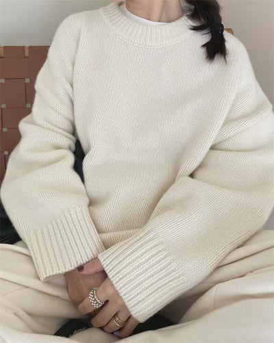 Suéter Grueso de Cuello Redondo en Cashmere para Tallas Grandes - Image 11