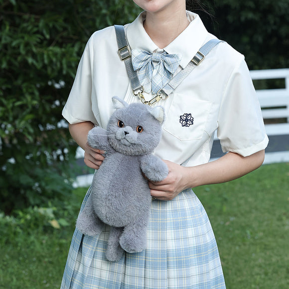 Bolso Bandolera Gato Adorable de Peluche Simulado