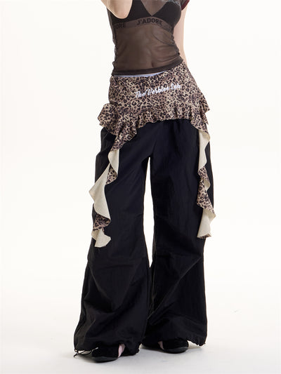 Pantalones Casuales Efecto Dos Piezas con Estampado Leopardo Americano - Image 3